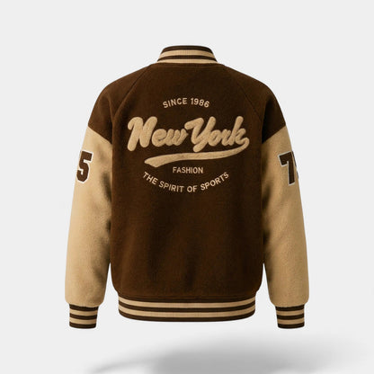 Men's Cashmere Blend Varsity Jacket – Ribbed Trims