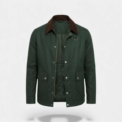 Men's Cotton Windbreaker Jacket – Multi Pocket Relaxed Cut