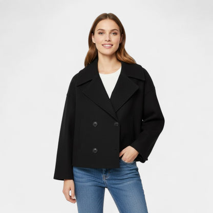 Women's Cropped Wool Jacket – Double Breasted Fit