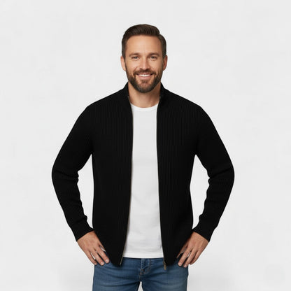 Men's Knitted Cardigan – Slim Fit Open Front Style