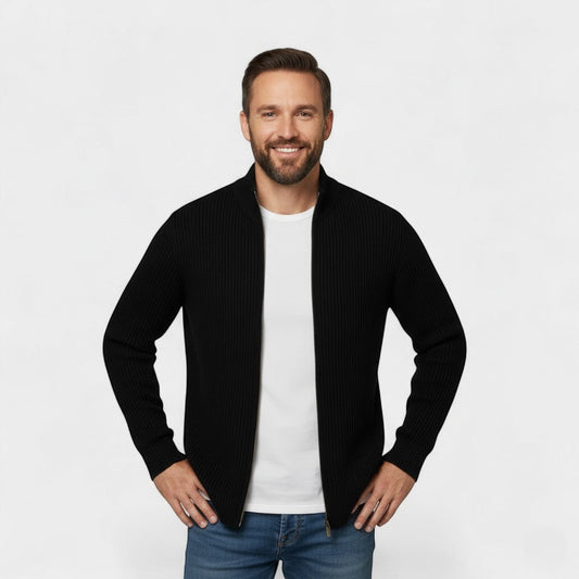 Men's Knitted Cardigan – Slim Fit Open Front Style