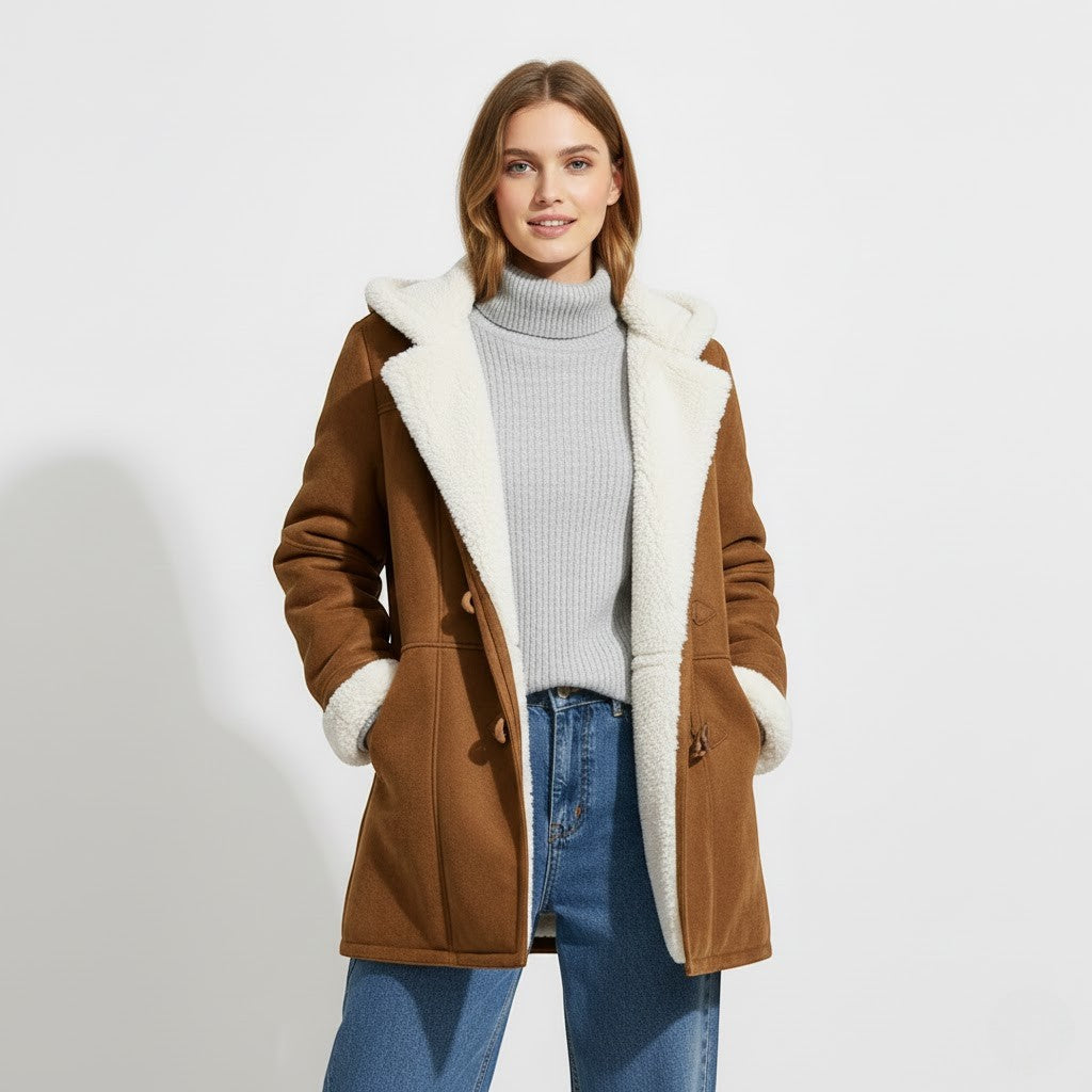 Women's Hooded Winter Jacket – Sherpa Lined Throughout