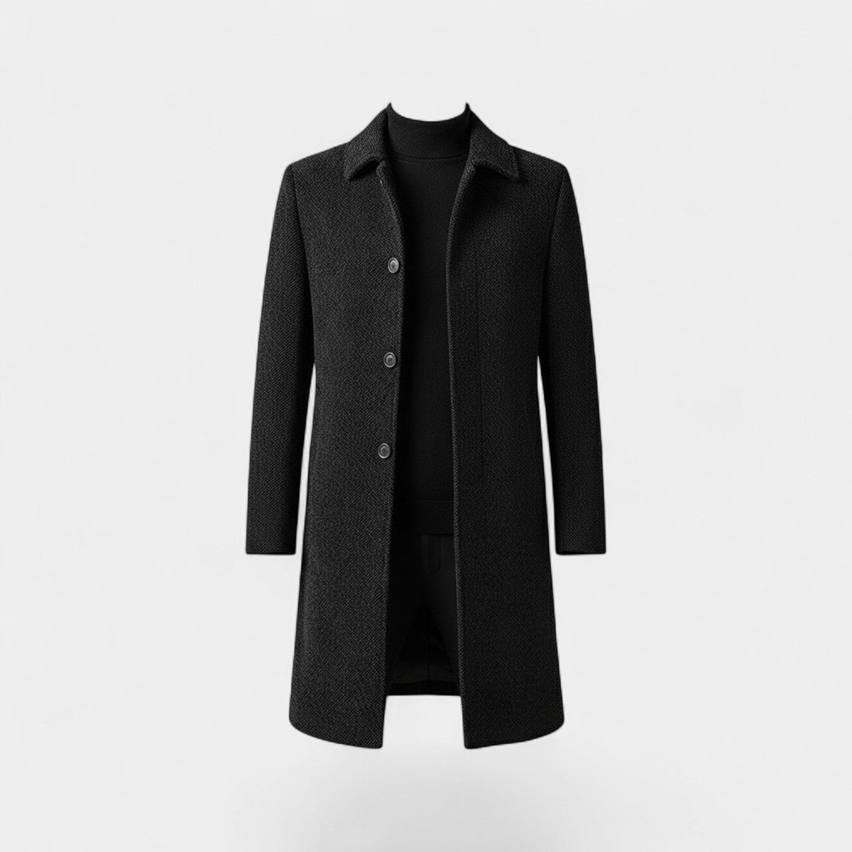 Men's Wool and Velvet Coat – Classic Lapel Collar