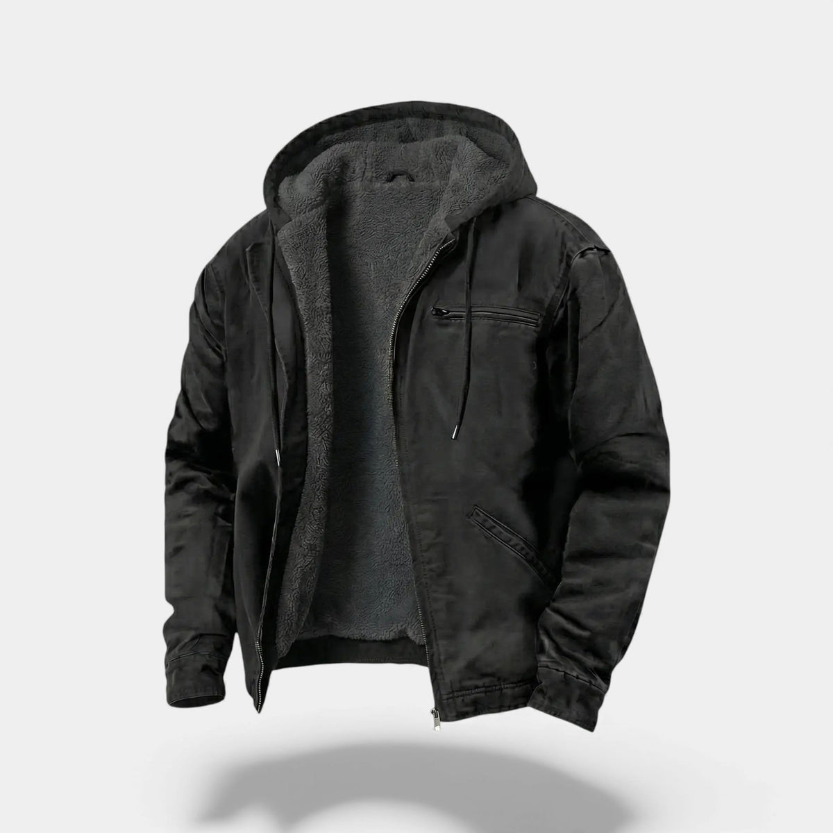 Men's Fleece Zip Hooded Jacket – Relaxed Everyday Fit
