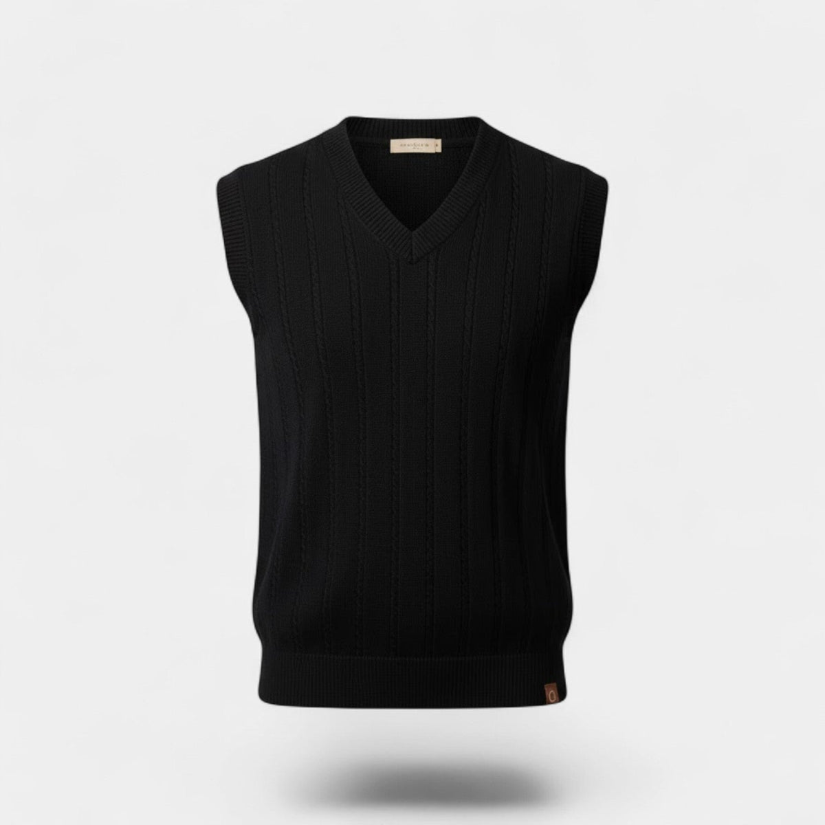 Men's Cable Knit Sleeveless Vest – Deep V Neckline