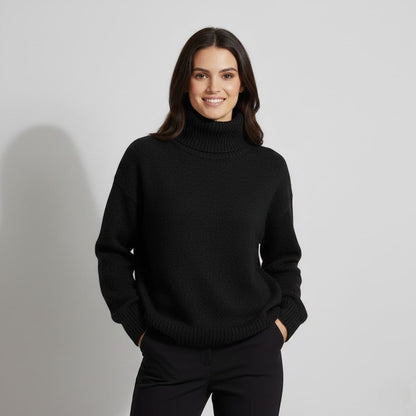 Women's Cashmere Blend Jumper – Thick Roll Neck