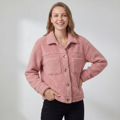 Women's Lambswool Jacket – Single Breasted Lapel Collar
