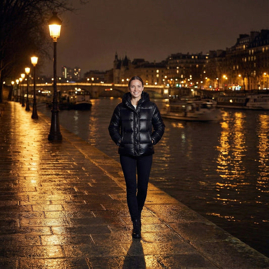 Women's Hooded Puffer Jacket – Cotton Linen Shell