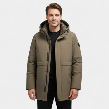 Men's Cotton Parka – Quilted Hood and Windproof Shell