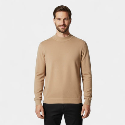 Men's Cashmere Jumper – Half Height Funnel Neck Knit
