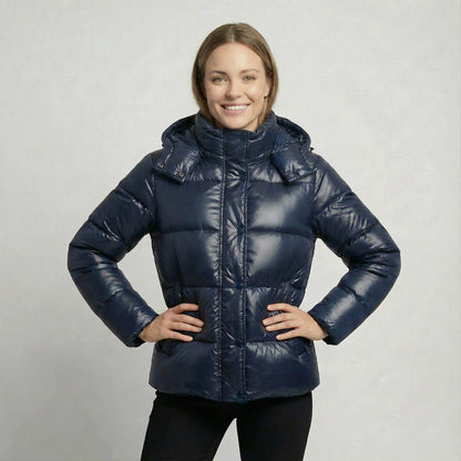 Women's Hooded Puffer Jacket – Cotton Linen Shell