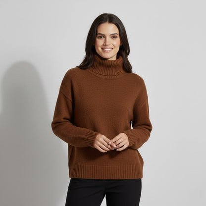 Women's Cashmere Blend Jumper – Thick Roll Neck