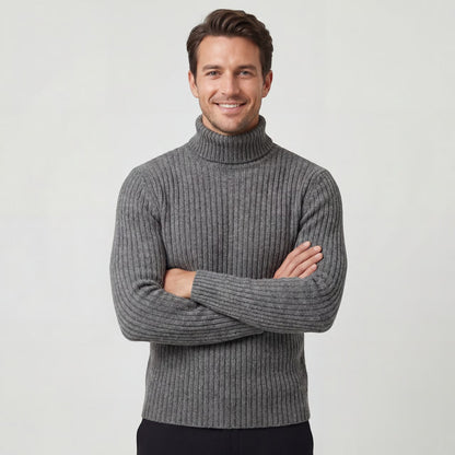 Men's Roll Neck Jumper – Slim Fit Technical Wool Blend