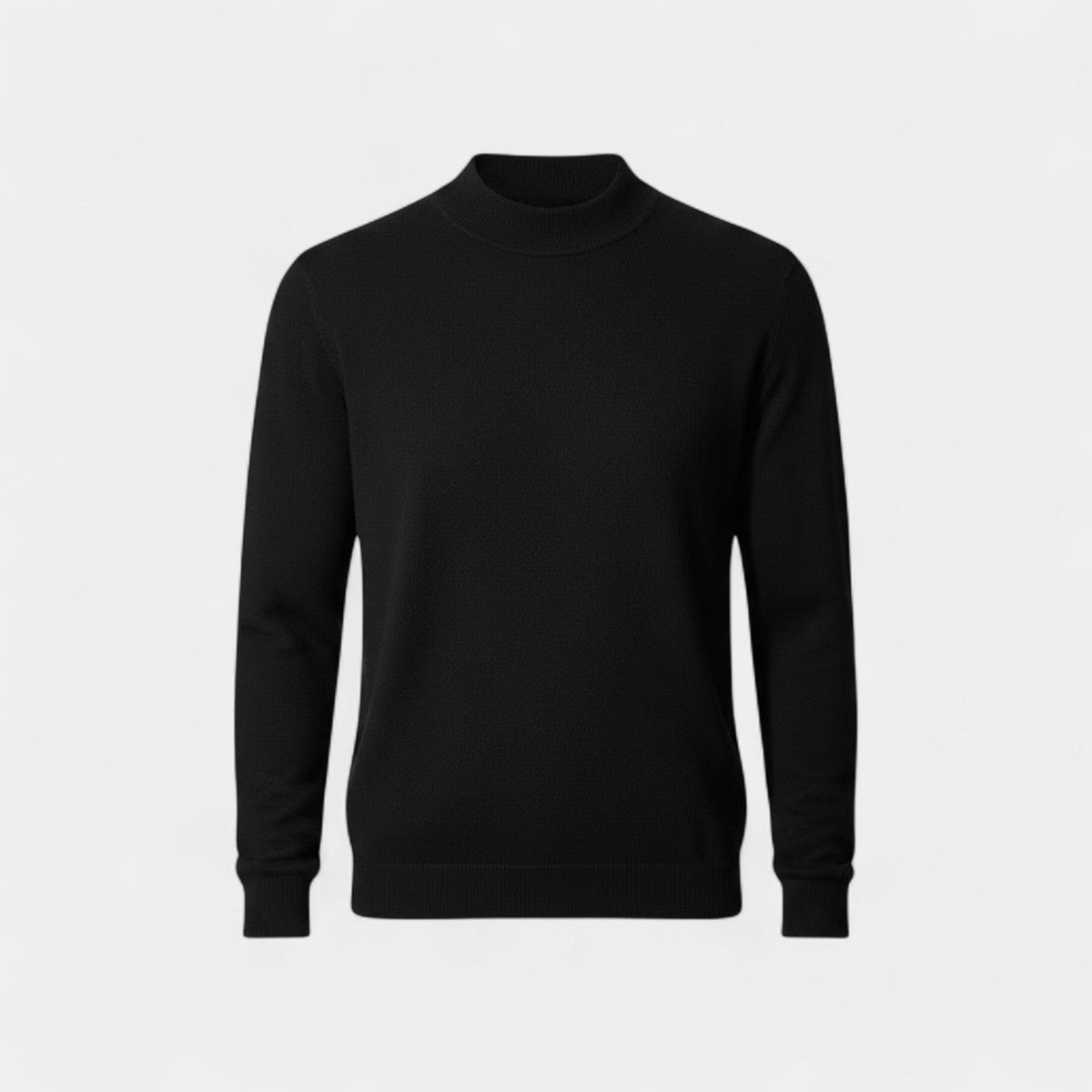 Men's Knitted Jumper – Half Stand Collar, Comfort Fit