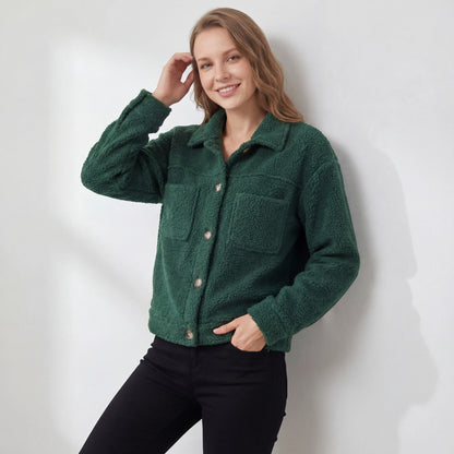 Women's Lambswool Jacket – Single Breasted Lapel Collar