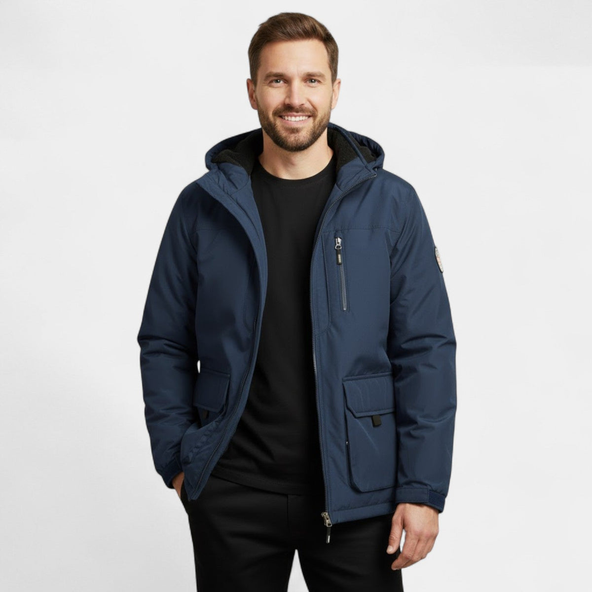 Men's Quilted Cotton Parka – Adjustable Drawcord Hood