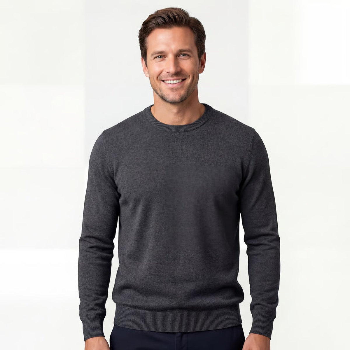Men's Slim Fit Jumper – Minimalist Crew Neck Knit