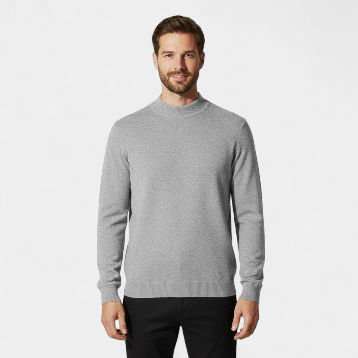 Men's Cashmere Jumper – Half Height Funnel Neck Knit