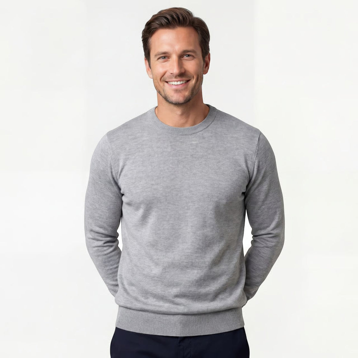 Men's Slim Fit Jumper – Minimalist Crew Neck Knit