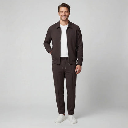 Men's Cotton Blend Jacket and Trouser Set – Slim Fit