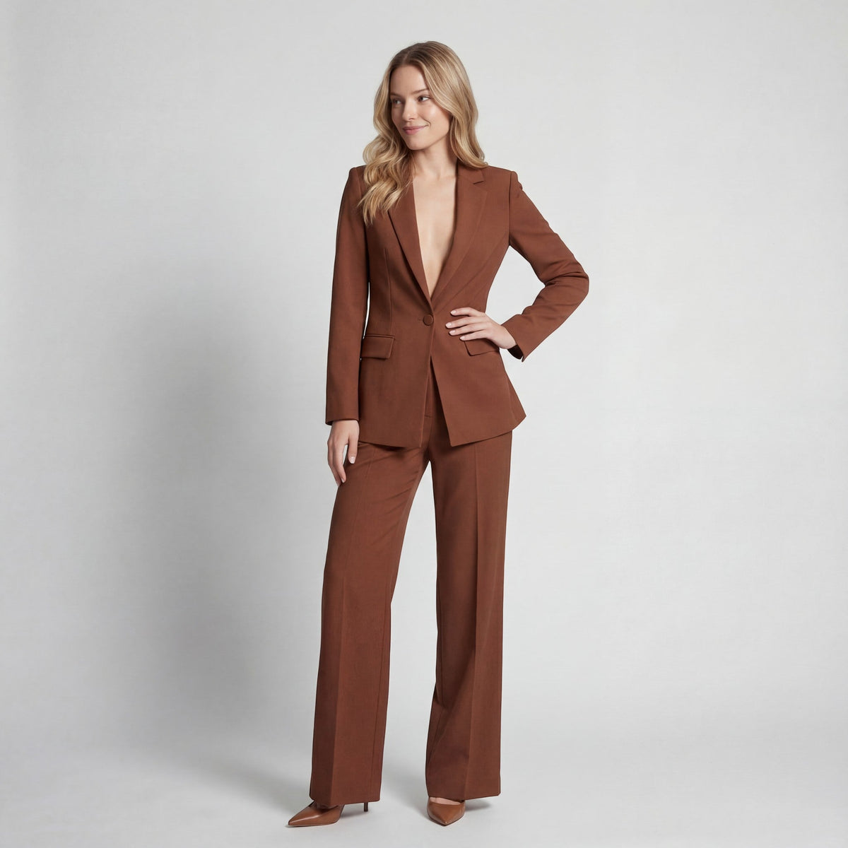 Women's Tailored Two-Piece Set – Blazer and Trousers