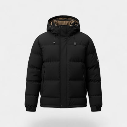 Men's Hooded Puffer Jacket – Thick Quilted Cotton Shell