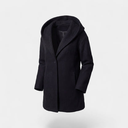 Women's Wool Blend Jacket – Relaxed Round Neck Cut