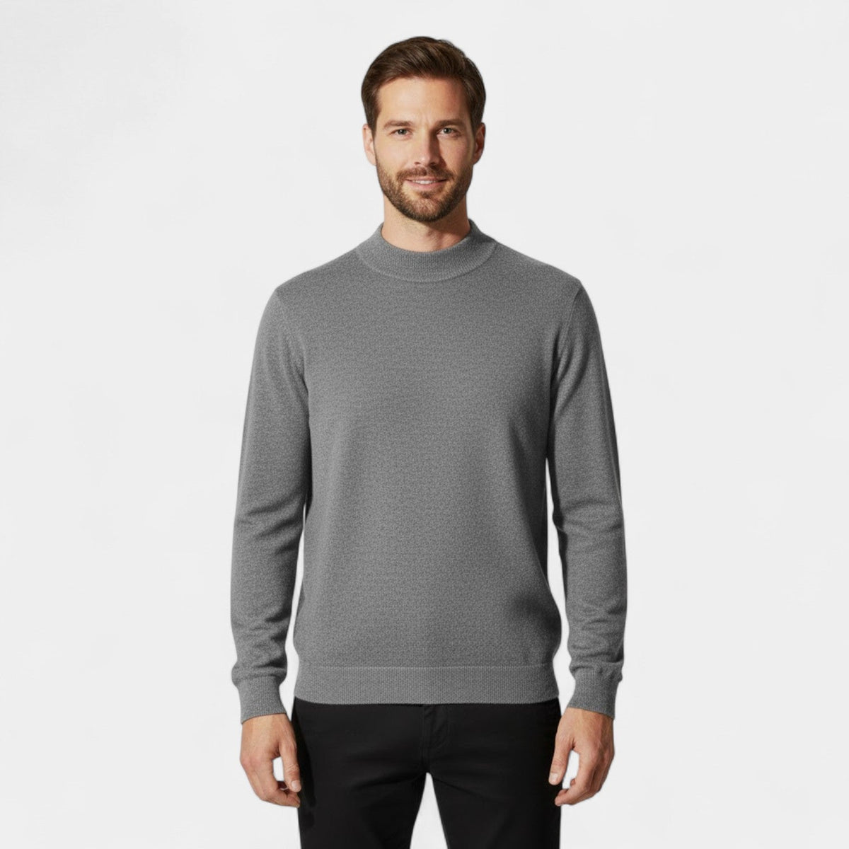 Men's Cashmere Jumper – Half Height Funnel Neck Knit