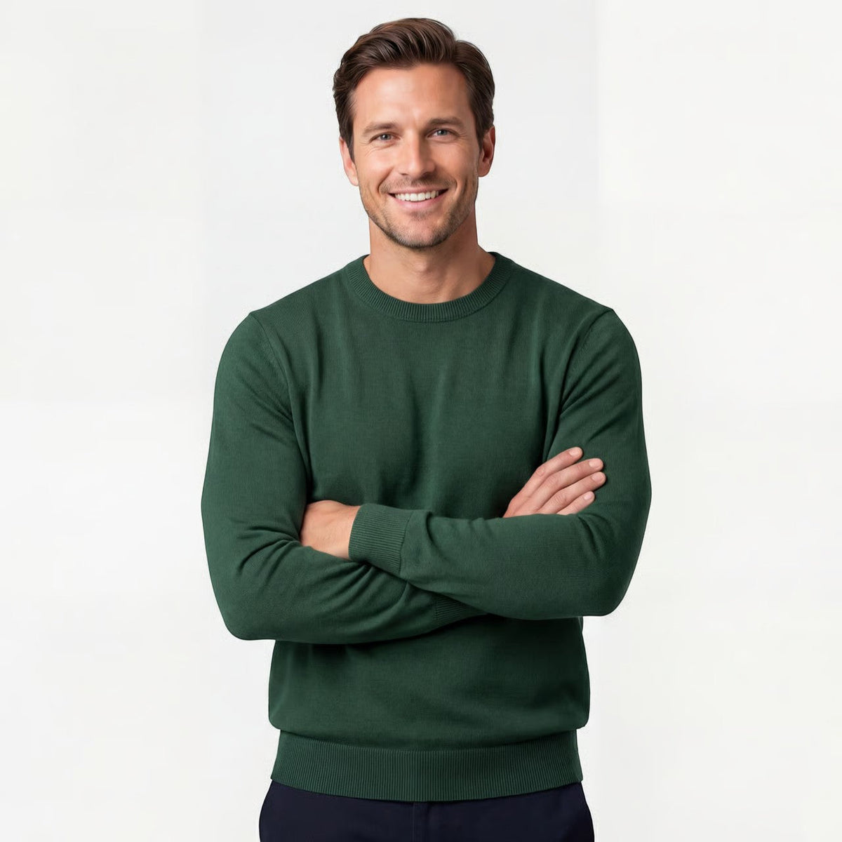 Men's Slim Fit Jumper – Minimalist Crew Neck Knit