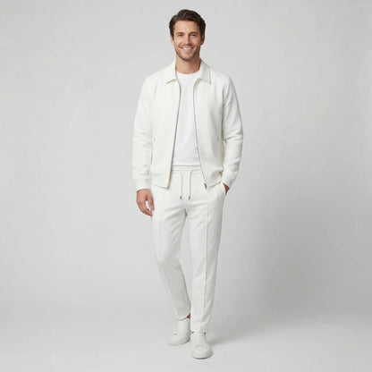 Men's Cotton Blend Jacket and Trouser Set – Slim Fit