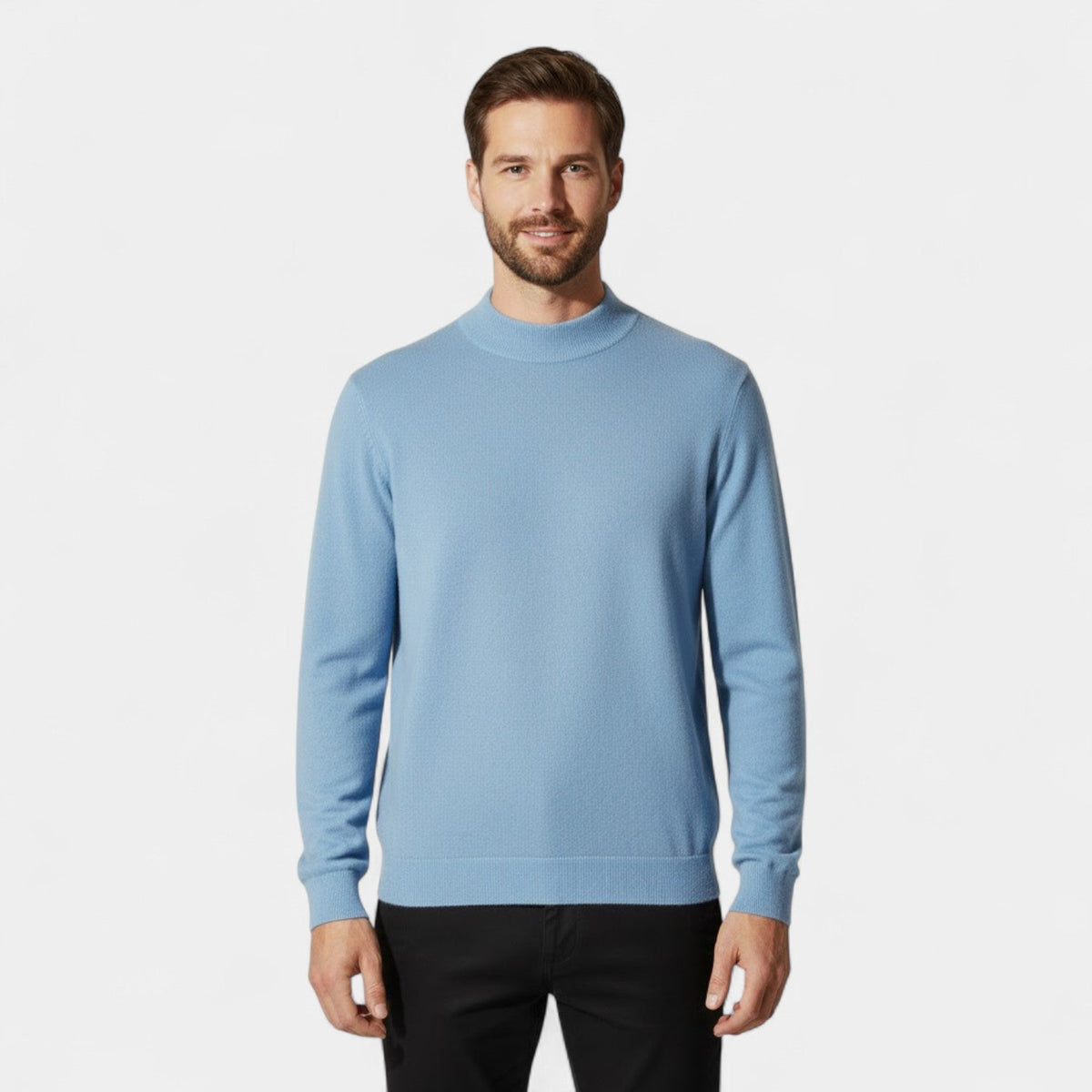 Men's Cashmere Jumper – Half Height Funnel Neck Knit