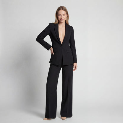 Women's Tailored Two-Piece Set – Blazer and Trousers