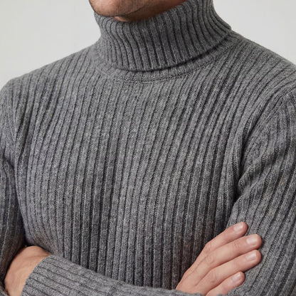 Men's Roll Neck Jumper – Slim Fit Technical Wool Blend