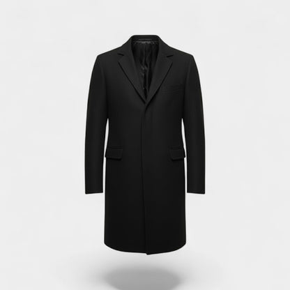 Men's Pure Wool Trench Coat – Long Classic Silhouette