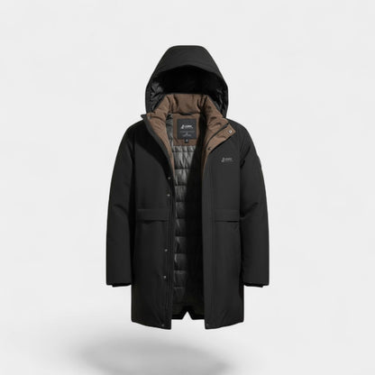 Men's Cotton Parka – Quilted Hood and Windproof Shell