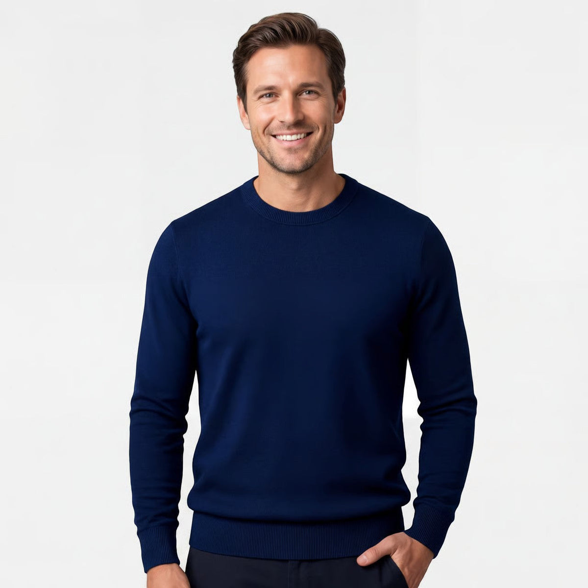 Men's Slim Fit Jumper – Minimalist Crew Neck Knit