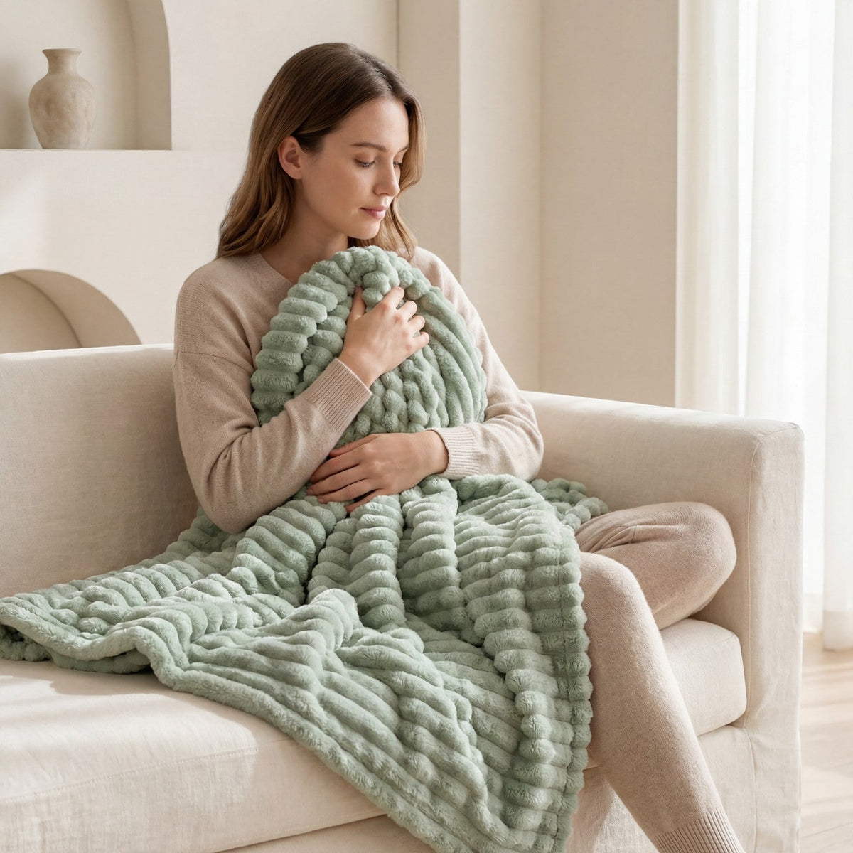 Fluffy Plush Blanket – Generous Double Sided Throw