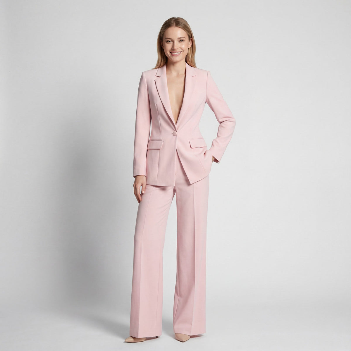 Women's Tailored Two-Piece Set – Blazer and Trousers