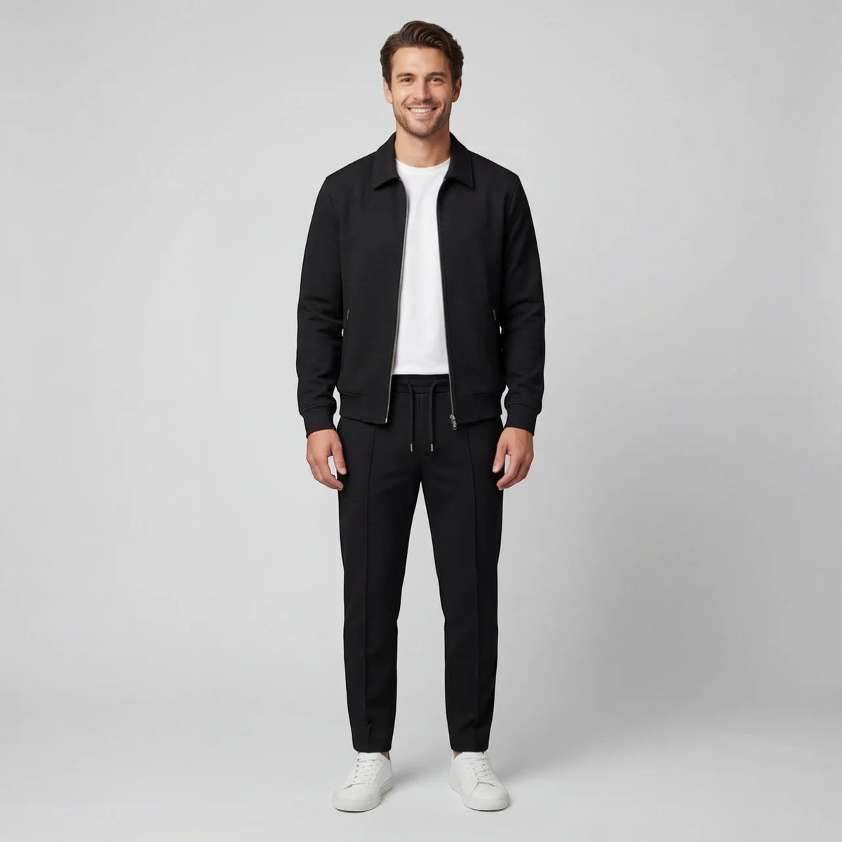 Men's Cotton Blend Jacket and Trouser Set – Slim Fit