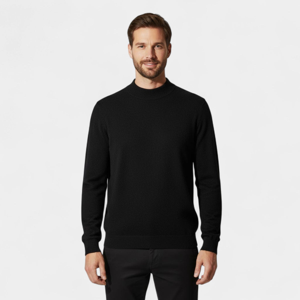 Men's Cashmere Jumper – Half Height Funnel Neck Knit