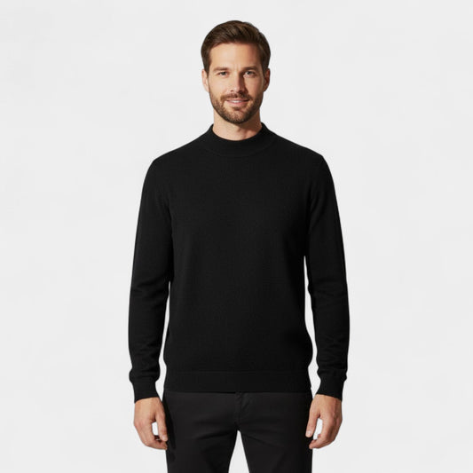 Men's Cashmere Jumper – Half Height Funnel Neck Knit