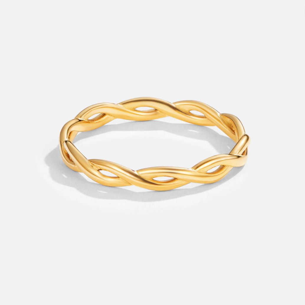 Twin Strand Gold-Tone Infinity Band Ring