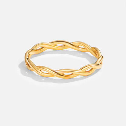 Twin Strand Gold-Tone Infinity Band Ring