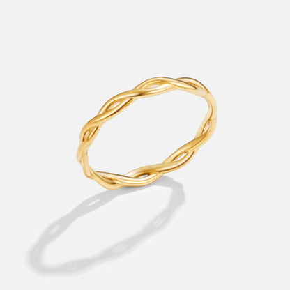 Twin Strand Gold-Tone Infinity Band Ring