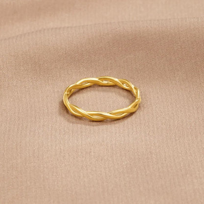 Twin Strand Gold-Tone Infinity Band Ring