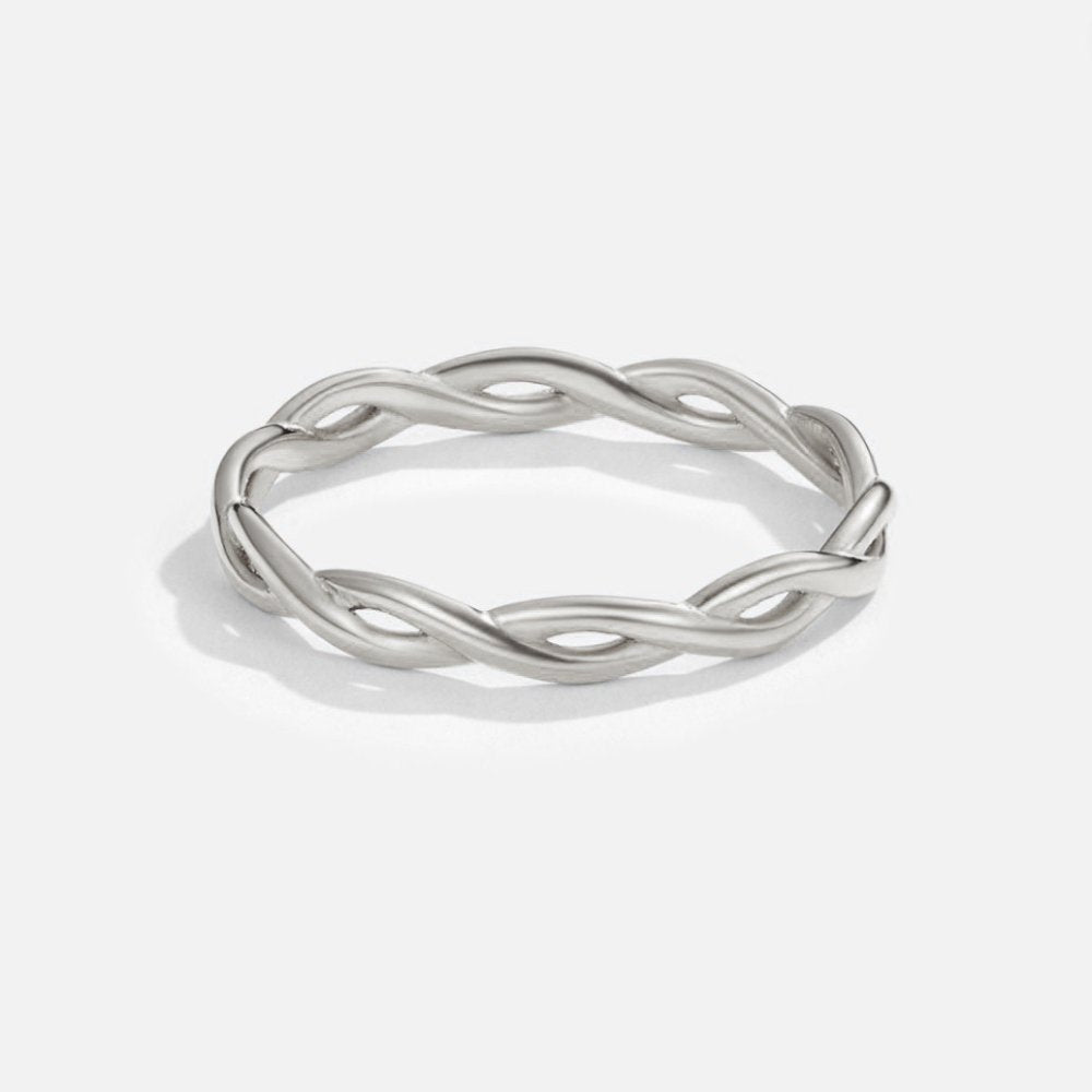 Quiet Infinity Fold Silver-Tone Ring