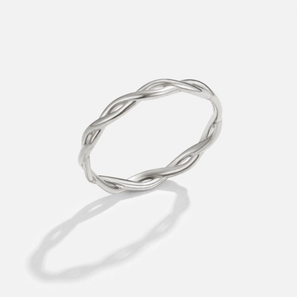 Quiet Infinity Fold Silver-Tone Ring