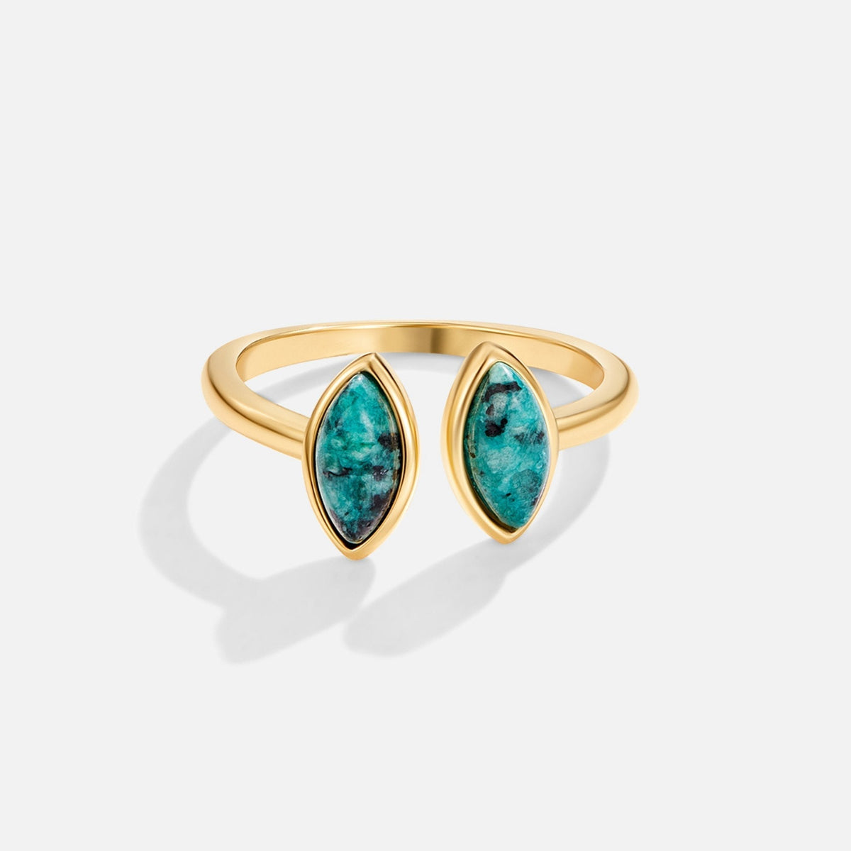 Jade Green Stone Open Wrap Band Ring