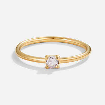 Gold-Tone June Birthstone Ring with a Soft Shade
