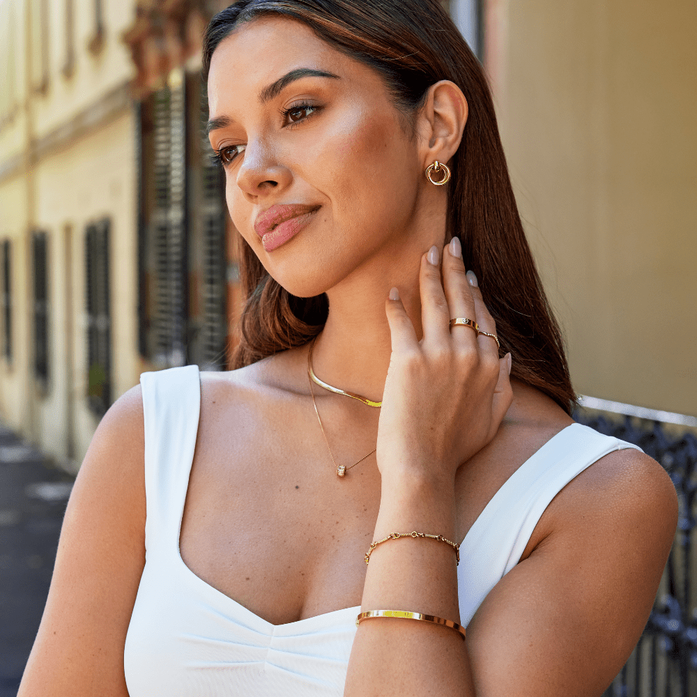 Juni Double Layered Stacked Hoop Earrings